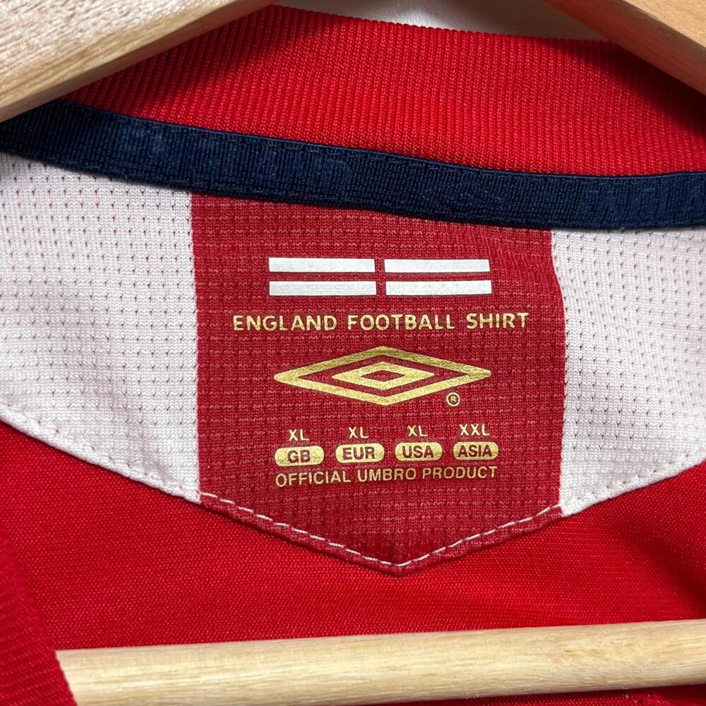 Vintage 2006 England National Team Home Red Umbro Jersey Size XL #9 Rooney - Picture 10 of 15